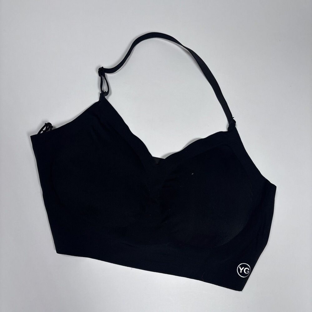 YG Black Seamless Sports Bra XS Wireless Padded Low Impact Yoga Activewear Gym
